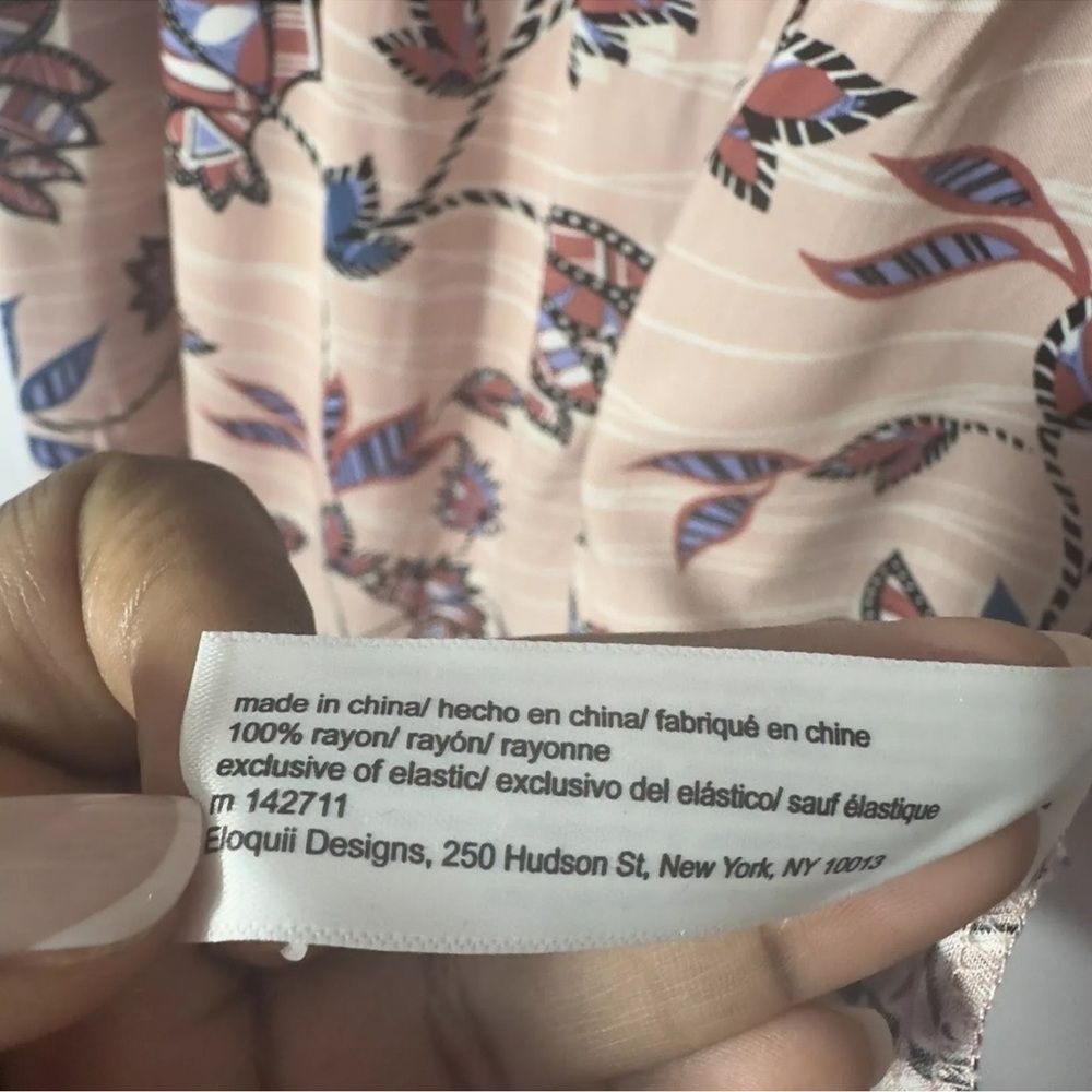 Eloquii Elements Pink Floral Dress Sz 18-20 (2X) Midi Smocked Cottagecore - Picture 6 of 10